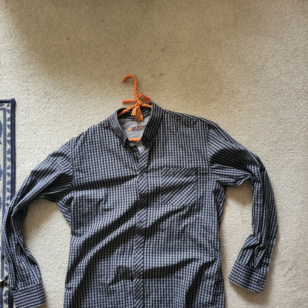 Ben Sherman Black and Gray Checkered Shirt